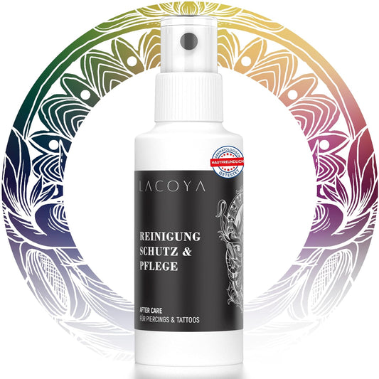LACOYA® - Piercing & Tattoo Pflege-Spray (ohne Alkohol) 75 ML - Lacoya
