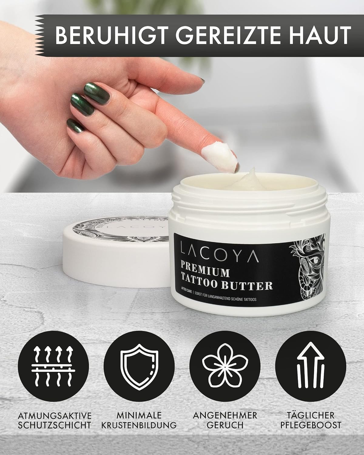 LACOYA® - Premium Tattoo Butter für frisch tätowierte Haut 250 ML - Lacoya