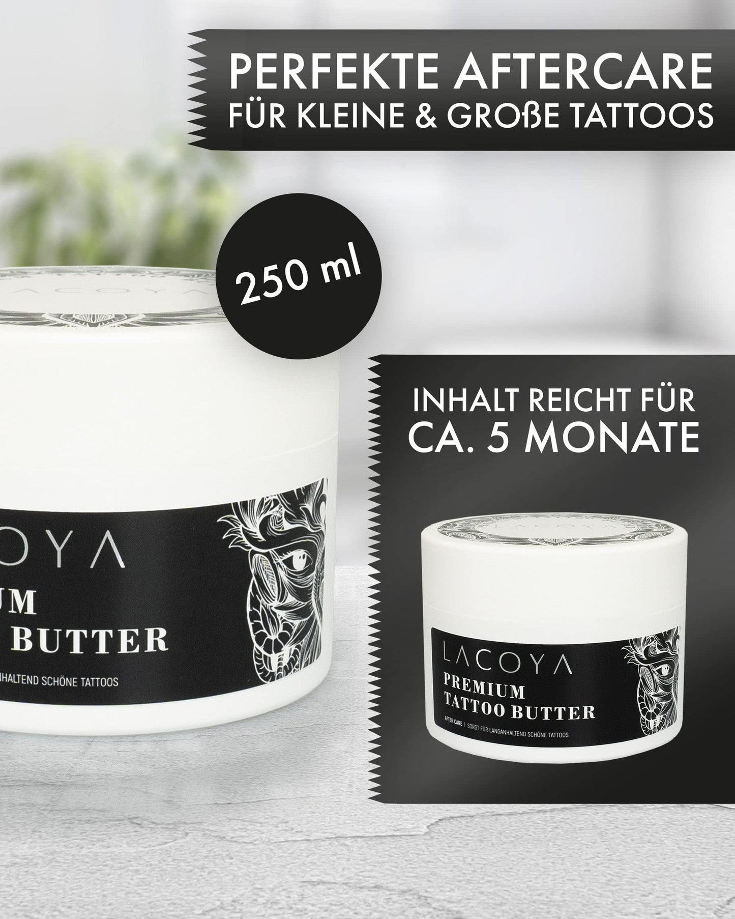 LACOYA® - Premium Tattoo Butter für frisch tätowierte Haut 250 ML - Lacoya