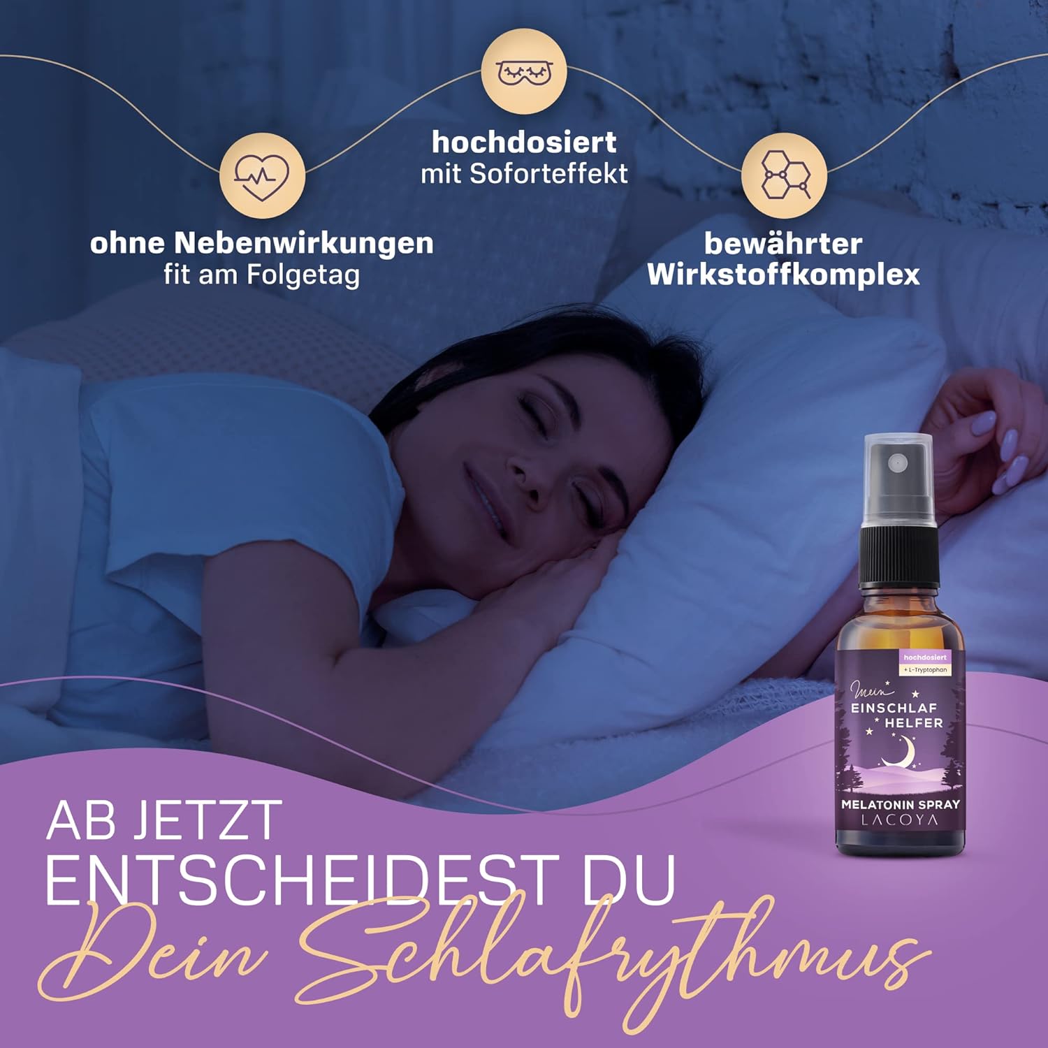 LACOYA® Melatonin Einschlafspray + L- Tryptophan 0,5mg/Sprüher - Lacoya